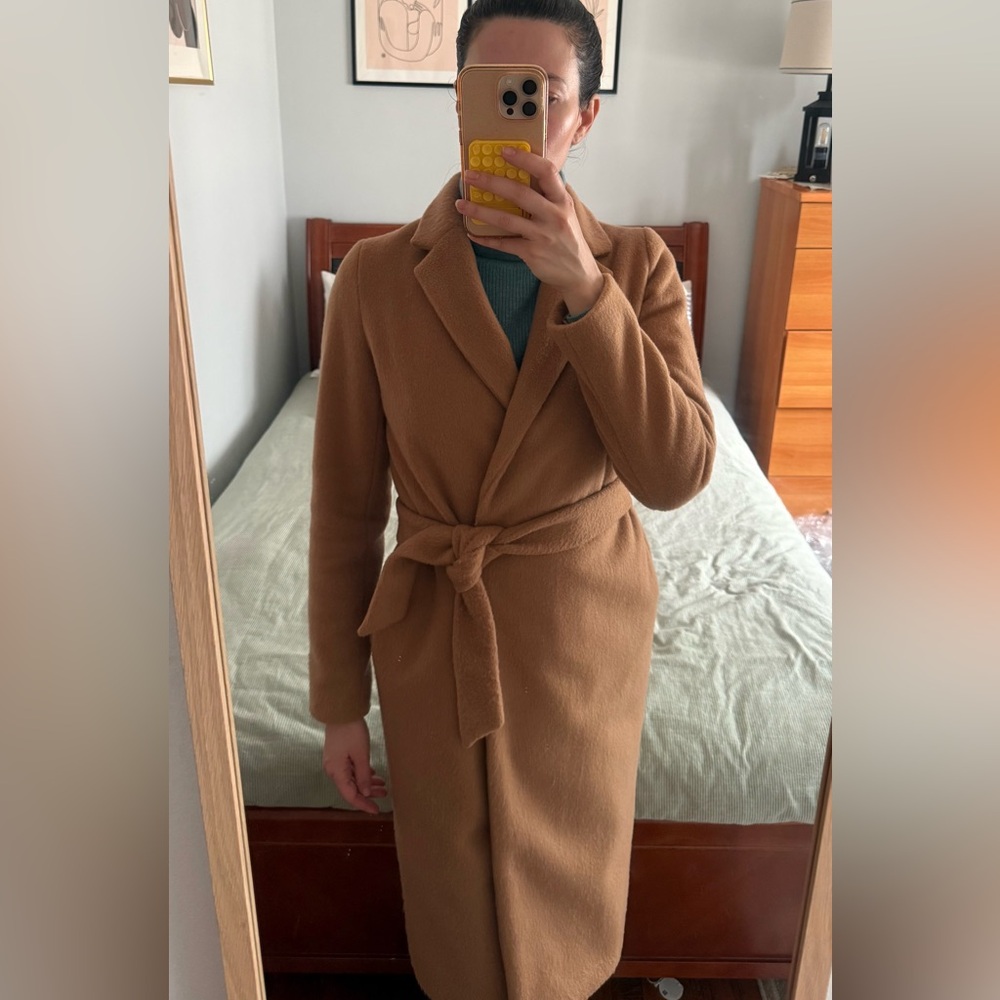 Cashmere & Wool Tan Wrap Coat size 2/4/Small